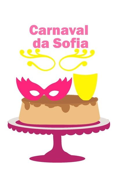Arquivo Topo de Bolo Camadas Carnaval Mascaras Fantasia