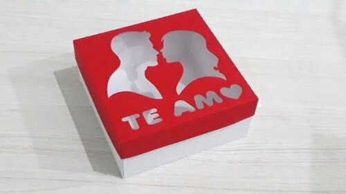 Caixinha Presenrtes Dia dos Namoraados 10x10cm