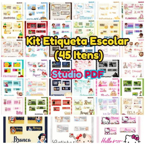 Etiquetas Escolar Volta as Aulas Arquivo de Corte pdf Studio