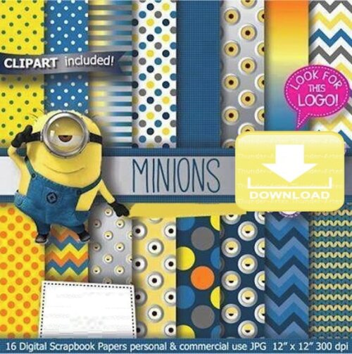 Kit Papel Digital Scrapbook Minions