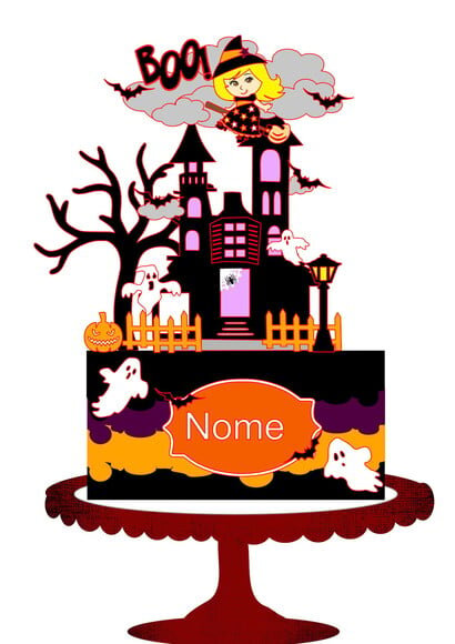 Topo de Bolo Camadas Halloween 2 Arquivos Studio