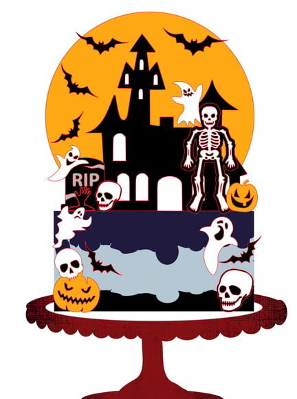 Topo de Bolo Camadas Halloween 2 Arquivos Studio