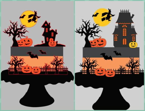 Topo de Bolo Camadas Halloween Arquivo Studio