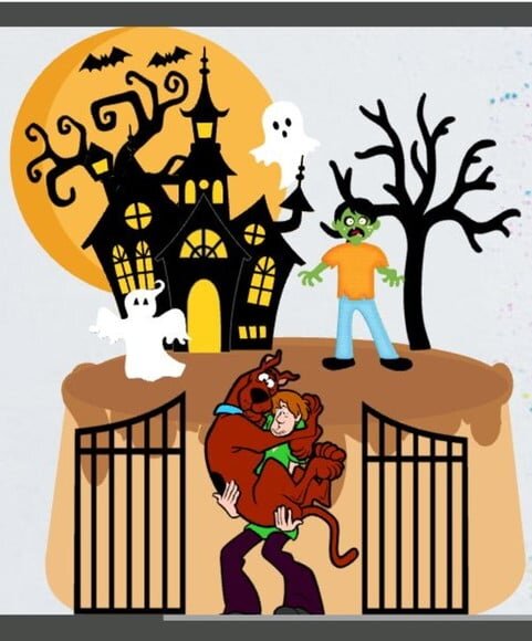 Topo de Bolo Camadas Scooby Doo Halloween Arquivo de Corte