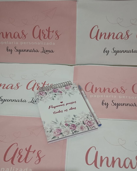 Bloco Capa Dura 10x15 com Caneta ou Lápis Floral Vermelho