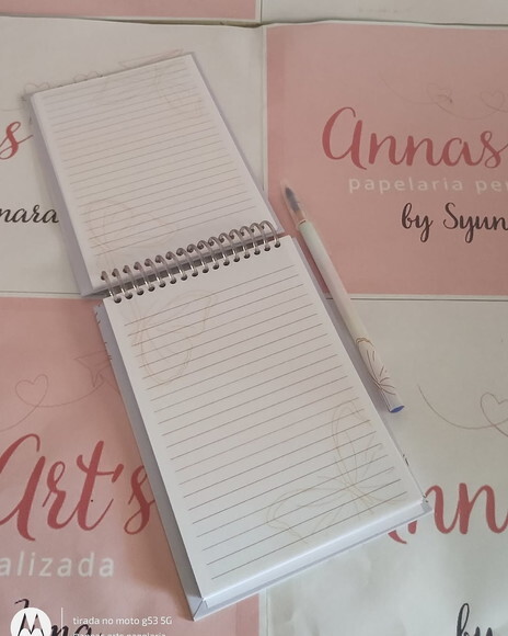 Bloco Capa Dura 10x15 com Caneta ou Lápis Frases com Borbole
