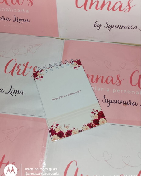 Bloco Capa Dura 10x15 Floral Vermelho