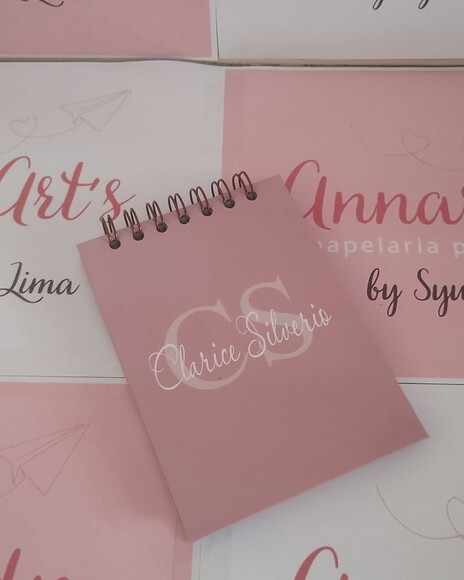 Bloco Capa Dura 10x15 Rosa Seco e Bege