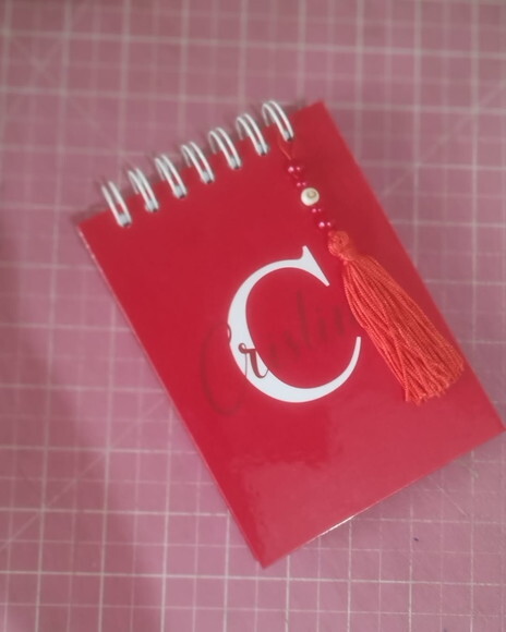 Bloco Capa Dura 10x15 Vermelho e Branco