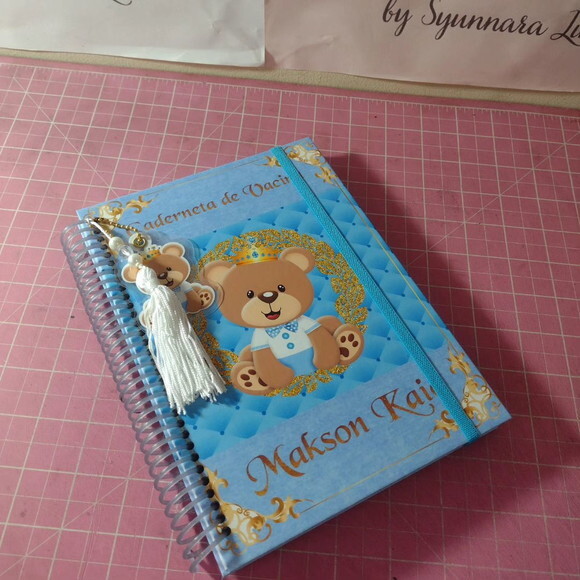 Caderneta de Vacina Urso Realeza Azul Claro