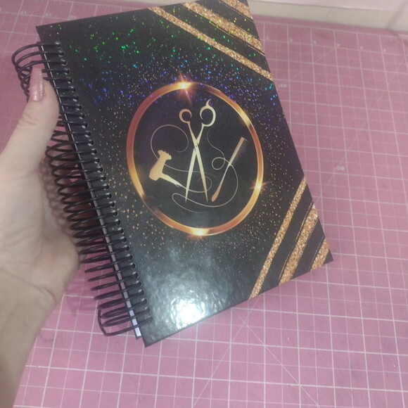 Caderno 15x21 Agendamentos Preto e Dourado