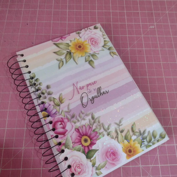 Caderno 15x21 Floral Lilás