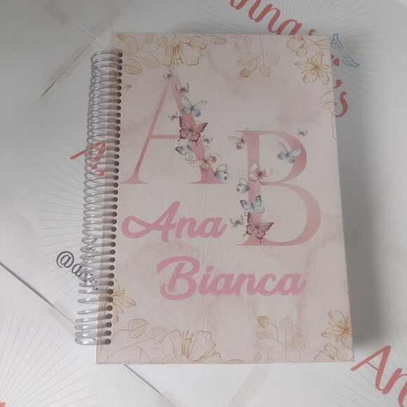 Caderno Colegial 18x26 Alfabeto Floral