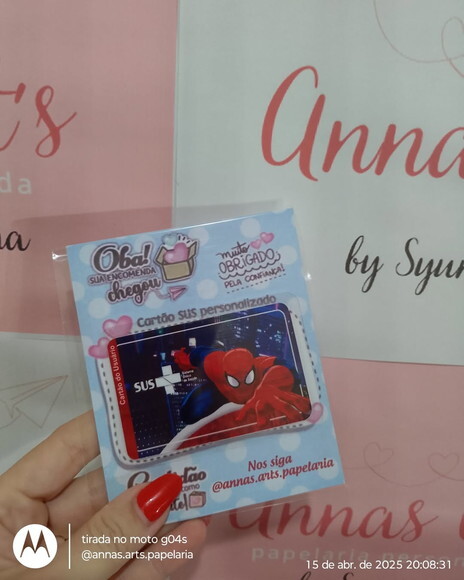 Cartão do Sus Homem Aranha Menino