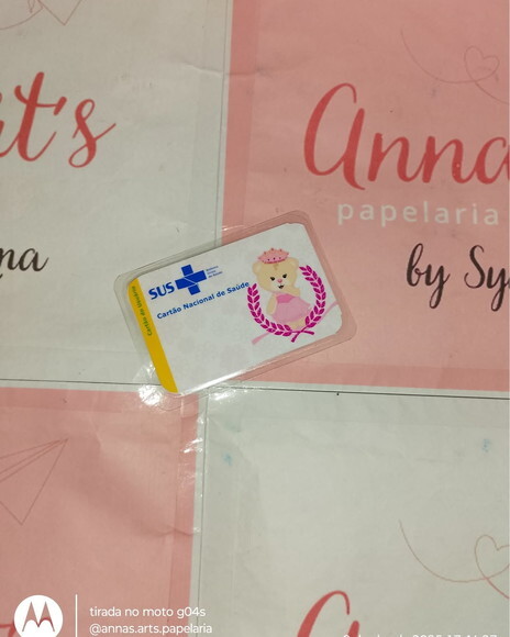 Cartão do Sus Ursa Realeza Rosa