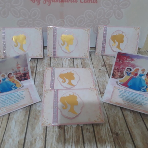 Convite Poup Up Princesas da Disney 10 Unidades