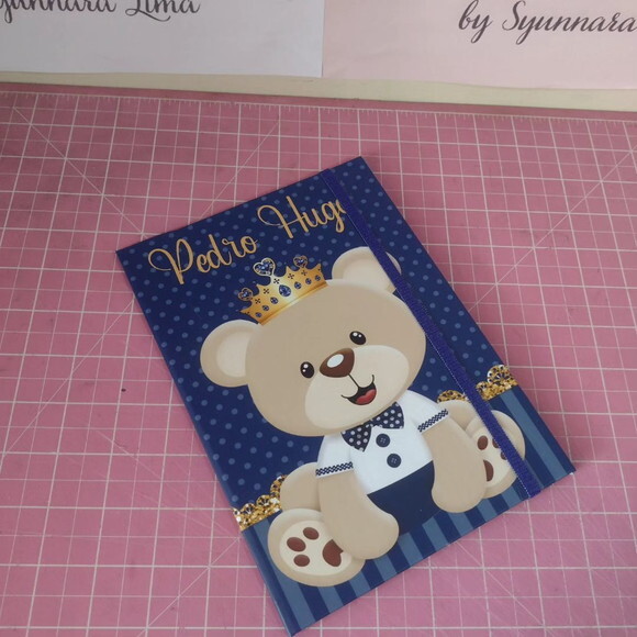 Porta Certidão Urso Realeza Azul Escuro