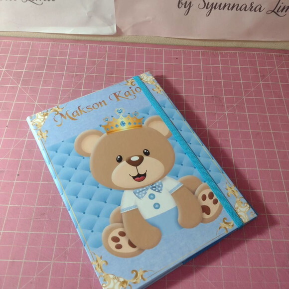 Porta Certidão Urso Realeza Azul Claro