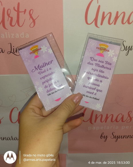 Tag com Lixa de Unha Dia da Mulher 10 Unidades