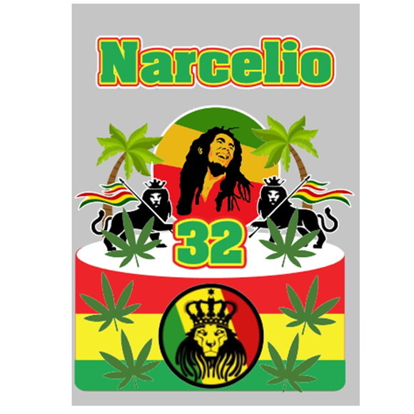 Topo de Bolo Bob Marley