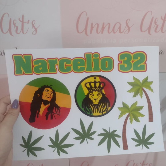Topo de Bolo Bob Marley