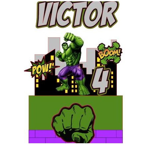 Topo de Bolo Hulk