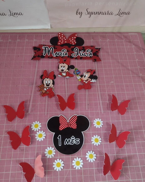 Topo de Bolo Minnie