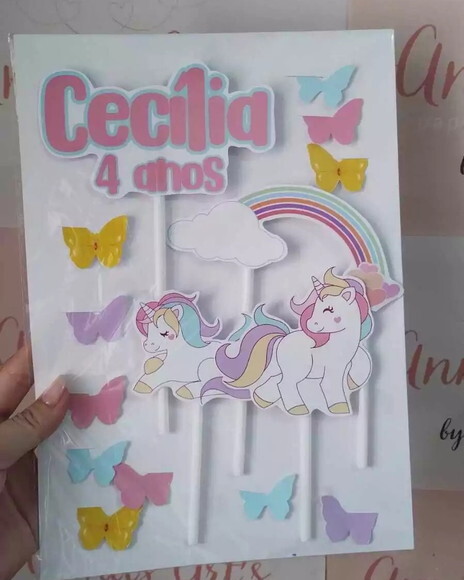 Topo de Bolo Unicórnio