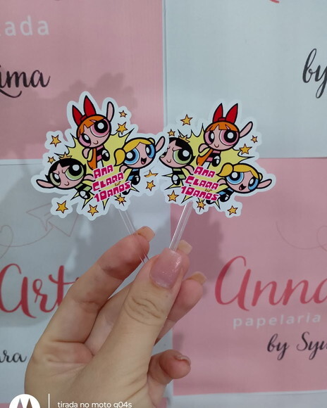 Topper de Doces ou Cupcake Meninas Super Poderosa 20 Unidade