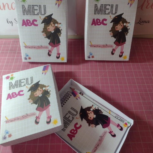Bloco Capa Dura 10x15 com Caixa e Lápis ou Caneta Abc Format