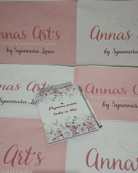 Bloco Capa Dura 10x15 com Caneta ou Lápis Floral Vermelho