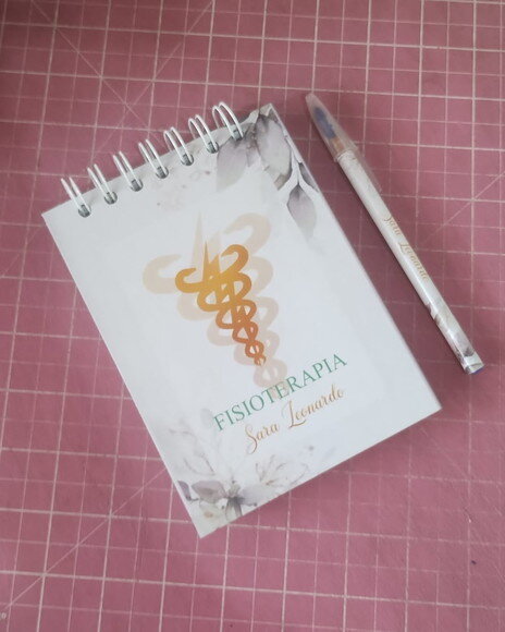 Bloco Capa Dura 10x15 com Caneta ou Lápis Fisioterapeuta