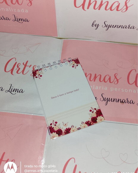Bloco Capa Dura 10x15 Floral Vermelho