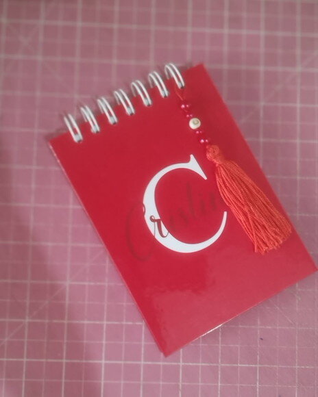 Bloco Capa Dura 10x15 Vermelho e Branco