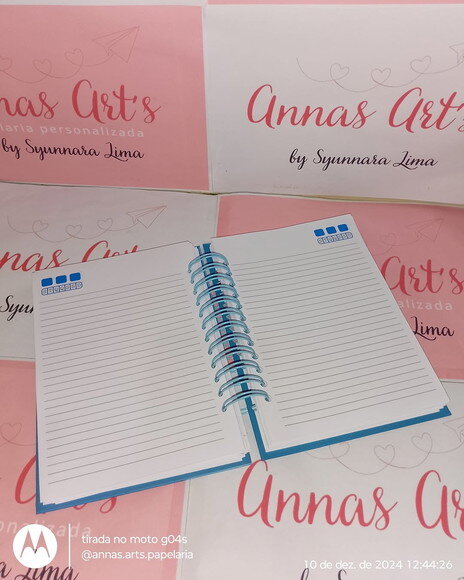 Caderno 15x21 Azul Claro e Branco