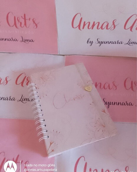 Caderno 15x21 Bege Floral