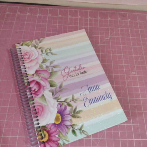 Caderno 15x21 Floral Lilás