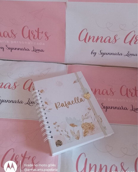 Caderno 15x21 Floral Verde Água