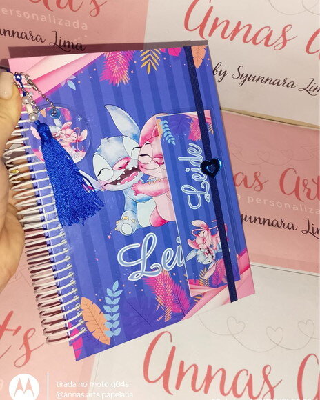 Caderno 15x21 Stitch e Angel