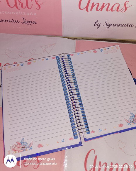 Caderno 15x21 Stitch e Angel