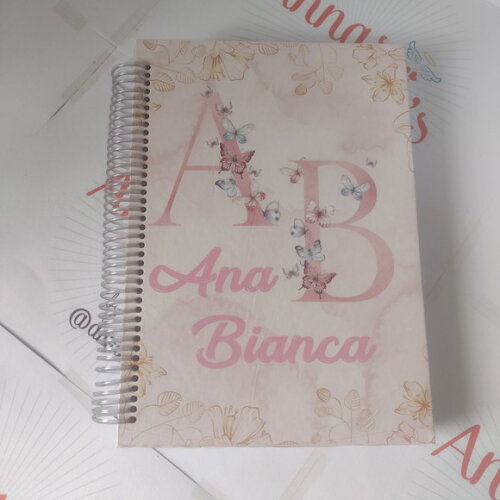 Caderno Colegial 18x26 Alfabeto Floral