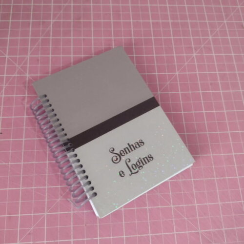 Caderno de Senhas e Logins 10x15 Cinza