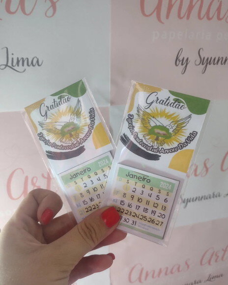 Calendário com Imã de Geladeira