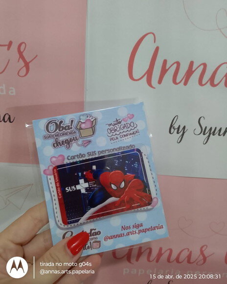 Cartão do Sus Homem Aranha Menino