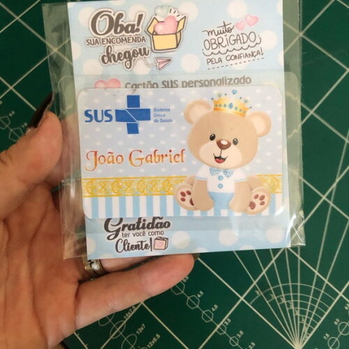 Cartão do Sus Urso Realeza Azul Claro
