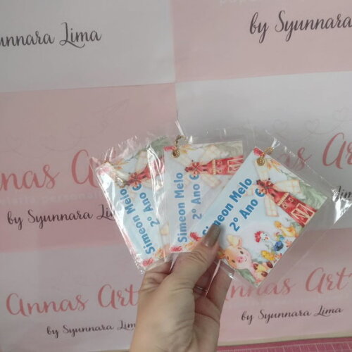 Chaveiro Escolar Personalizado Fazendinha