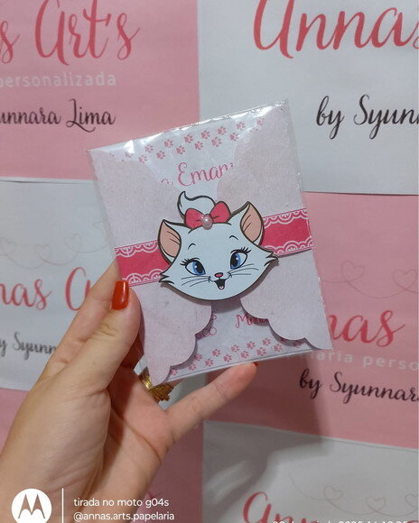 Convite Gatinha Marie 10 Unidades