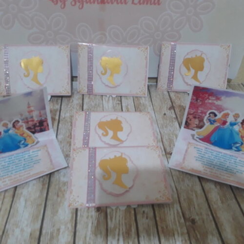 Convite Poup Up Princesas da Disney 10 Unidades