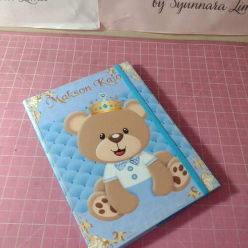 Porta Certidão Urso Realeza Azul Claro