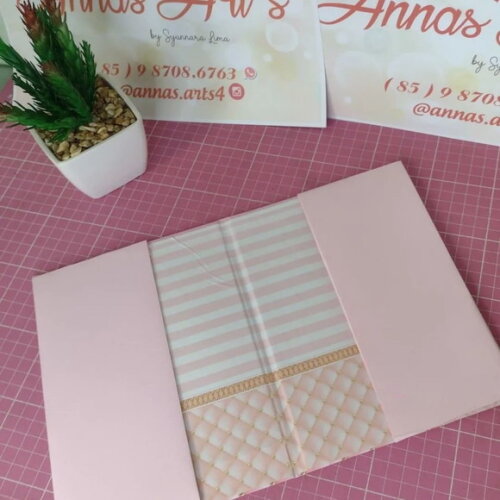 Porta Documentos ou Certidão Ursa Realeza Rosa
